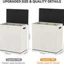 WOWLIVE Laundry Hamper with Lid,180L Large Laundry Basket 3 Section with Removable Washing Bags,Collapsible Waterproof Dirty Clothes Hamper for Laundry Room Bathroom Dorm,Beige