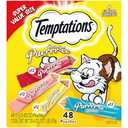 Temptations Creamy Puree Squeezable Lickable Cat Treats, Wet Cat Treats with Beef, Salmon, Chicken, and Tuna Variety Pack, 0.42 oz. Tubes, 48 Count BB Date 08/22/2027