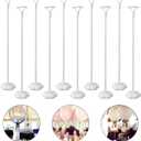 Sakolla 10 Sets Balloon Stick Stand, Holder with Base for Table Desktop Centerpiece, Birthday Party, Wedding, Baby Shower and Anniversary Decoration (15.7 inch White)
