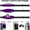 USHAKE Slim Running Belt for Women Men-Runners Phone Holder Fanny Pack, Adjustable, Bounce Free Waist Pouch bag for Workout, Money Belt, Run Gear Accessories Purple
