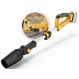 Leaf Blower Cordless for DEWALT 20V Max Battery, 31000RPM Brushless Motor, 650CFM / 280MPH, 60 Adjustable Head, Telescopic Pole & 3-Speed Electric Blowers for Lawn Care, Wet Leaves, Snow Removal