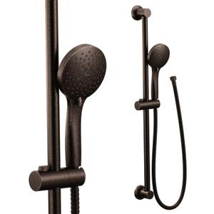 Moen Oil Rubbed Bronze Eco-Performance 5-Function Handheld Removable Shower Head, Adjustable 30-Inch Slide Bar and 69-Inch Long Hose, 3558EPORB