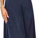 WDIRARA Women's Lace Backless Sexy Long Satin Sleepwear Deep V Neck Sleeveless Nightgown Deep Blue X-Large