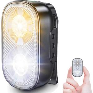 500LM Ultra Bright Mini Clip-on Flashlight Rechargeable, 10 Modes Hands-Free Pocket EDC Flashlight, Waterproof Small Keychain Flashlight, Running Lights for Runners/Emergency/Work/Walking