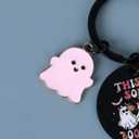 3 x Halloween Ghost Keychain, Halloween Keychain Boo Basket Stuffers for Women, Metal Spooky Halloween Gifts for Women