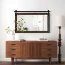 COGOOD Farmhouse Bathroom Mirror - 49" x 30" Rustic Barn Door Mirror for Living Room, Entryway, Bedroom, Vanity Wall Decor (Black Brown)