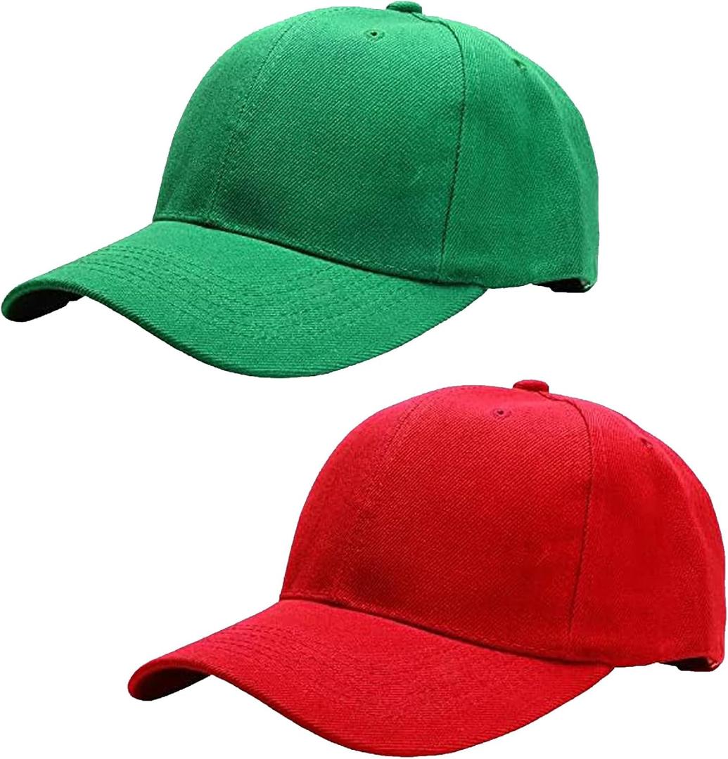 PXIYOU Bros Hats Baseball Caps Coplay Hat Halloween Costume Anime Unisex Role Play Hat for Adults Red, Green