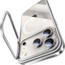 Lens Stand for iPhone 17 Pro Max Case (with Camera Control Button) Compatible with MagSafe, Military-Grade Drop Protection Magnetic Phone Case for iPhone 17 Pro Max Clear Cover, Silver