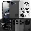 JETech Magnetic Slim Case for iPhone 17e (2026) / iPhone 16e Compatible with MagSafe, Camera Lens Full Protection, Ultra-Thin Lightweight Matte Finish Minimalist Phone Cover (Black)