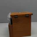 Juvale Suggestion Box with Slot & Lock - 50 Blank Cards, Pen & 2 Keys - Brown Rustic Wooden Drop Box for Feedback, Donations & Raffle Tickets (7.5 x 7.1 x 5.5 in)