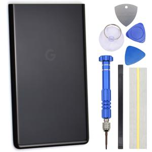 Black Back Glass Cover Replacement for Google Pixel 7 with Installation Tool Kit