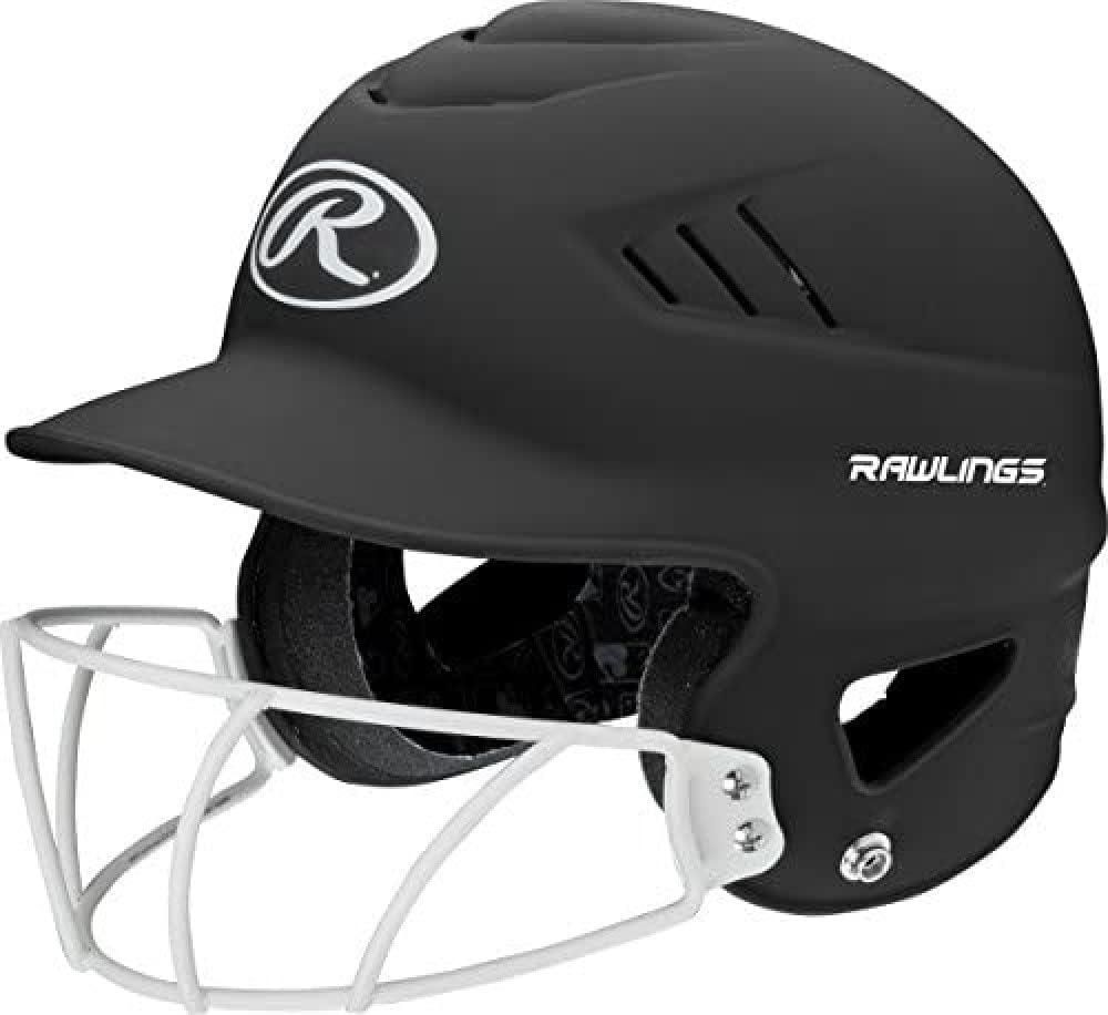 Rawlings | COOLFLO Batting Helmet with Facemask | Fastpitch Softball | One Size fits Most (6 1/2-7 1/2) (Matte Black)