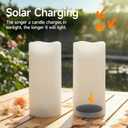 Homemory 4"x10" Solar Candles Outdoor Waterproof Dusk to Dawn, Sensor Large Outdoor Candles for Patio, Flickering Flameless Candles Battery Operated for Lanterns, Outside