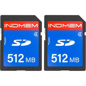 INDMEM SD Card 512MB (2 Pack), Class 4 Flash Memory Cards MLC Stanard Secure Digital Cards, 512MB(2pc)