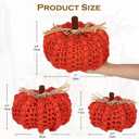 Briful Extra Large Orange Yarn Fall Pumpkins, 3 Sizes Handmade Knitted Crocheted, Christmas Farmhouse Decor, Autumn Home Decor, Dia.7in/6.3in/5.5in Artificial (3pcs)