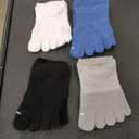 4 Pairs Toe Socks for Men Women, 4 Colors Five Finger Cotton Athletic Crew Socks High Performance Athletic Toe Sock No Show Running Five Finger Sock(Blue,White,Gray,Black)