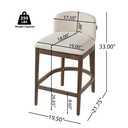 Christopher Knight Home Arden Indoor Wooden Counter Stool Set of 4, Upholstered Seat with Foam Cushion, Kitchen Bar Stools with Rubberwood Frame and Footrest for Dining Island, Beige + Walnut