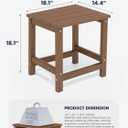 KINGYES Adirondack Outdoor Side Table, Brown