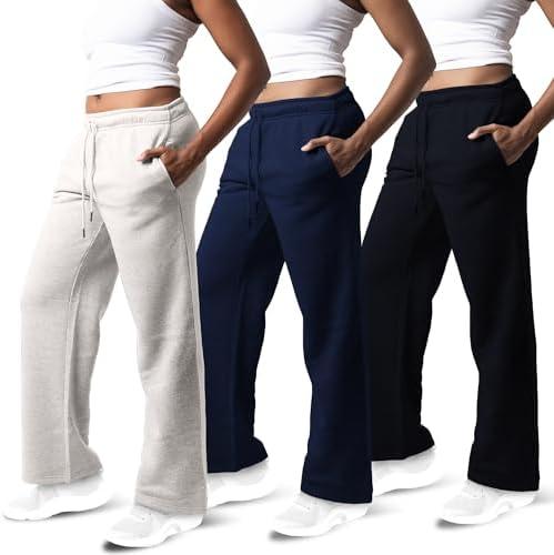Common Stitch 3 Pack Sweatpants Women, Wide Leg Womens Sweatpants, Workout - Yoga Pants XXL