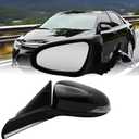 Left Driver Side Mirror Compatible With Toyota Camry 2015 2016 2017 With Power-Adjustable, Turn Signal Light, Non-Heated OE TO1320320 Black