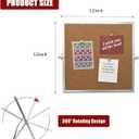 Desktop Cork Board, Double Sided Bulletin Board Message Board with 15 PCS Push Pins, Decorative Pin Board Perfect for Home School Office Decor
