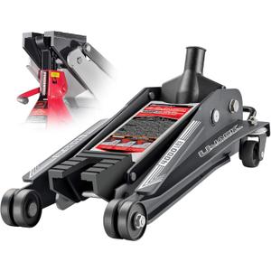 Powerbuilt 2 Ton U-Jack Garage Jack, 3000 LBS Loading Capacity, Lift Range: 4-1/2-Inch to 18-3/4-Inch, Unique Saddle for sliding jackstand into - 620516 Powerbuilt 2 Ton U-Jack Garage Jack, 3000 LBS Loading Capacity, Lift Range: 4-1/2-Inch to 18-3/4-Inch, Unique Saddle for sliding jackstand into - 620516