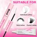 Lash Cluster Glue Set - 150H Strong Hold Waterproof Adhesive Eyelash Glue,Bond & Seal 2x5ml+5ml + 1x0.24oz Lash Glue for DIY Cluster Lashes, Home Use, Beginners & Pros (White, 3-Pack)