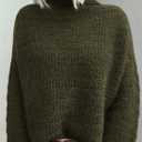 PRETTYGARDEN Womens Mock Neck Oversized Sweaters 2026 Long Sleeve Pullover Fall Sweater Knit Jumper Tops Winter Clothing (Green, M)