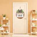 Easter Wreath for Front Door, Easter Bunny Rabbit Wreath with Bow Door Decoration for Home Wood Door Sign Hanger Decor Spring Welcome Farmhouse Rustic Holiday Home Hanging Decoration (Multicolor)