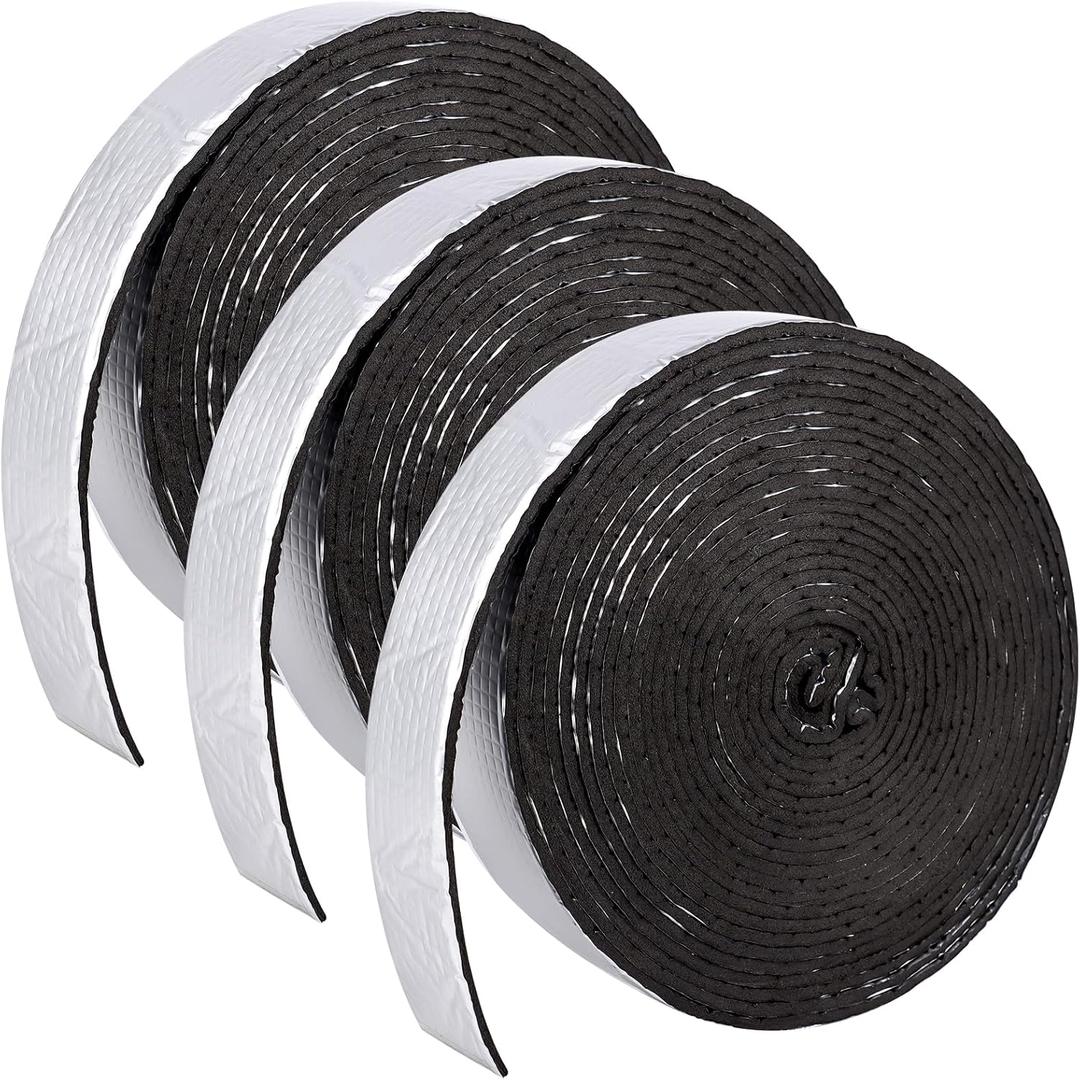 1Pcs Pipe Wrap Insulation 2" WideX 36 FT Pipe Insulation Foam Tape Roll Self-Adhesive Wrap Outdoor Foam and Foil Pipe Wrap Insulation Tape for Wrapping Hot Cold Water Pipes Aluminum Foil Finish