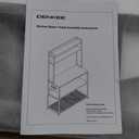 Denkee Large Bakers Rack with Power Outlets, 38 Inch Microwave Stand with Storage, 5-Tier Coffee Bar Stand, Industrial Kitchen Shelf Rack, Black