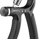 AIXPI Grip Strength Trainer, Hand Grip Exerciser Strengthener with Adjustable Resistance 11-132 Lbs (5-60kg), Forearm Strengthener, Hand Exerciser for Muscle Building and Injury Recover 1 PACK (Black)