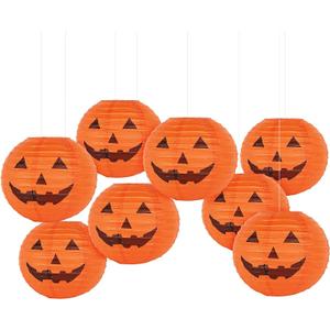 KESOTO 12 Inch Halloween Paper Pumpkin Lanterns Jack-O-Lanterns Hanging Halloween Decorations Outdoor Indoor Party Decorations, Pack of 8 KESOTO 12 Inch Halloween Paper Pumpkin Lanterns Jack-O-Lanterns Hanging Halloween Decorations Outdoor Indoor Party Decorations, Pack of 8