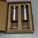 LARS NYSM Salt and Pepper Grinder Set, Stainless Steel Manual Salt and Pepper Mills, Adjustable Ceramic Grinder, Design Spice Shakers (Stainless Steel)