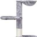 ROYPET Adjustable Tall Cat Climbing Tree, Floor-to-Ceiling Cat Climber Toy with Hanging Hammock and Scratching Posts, Grey