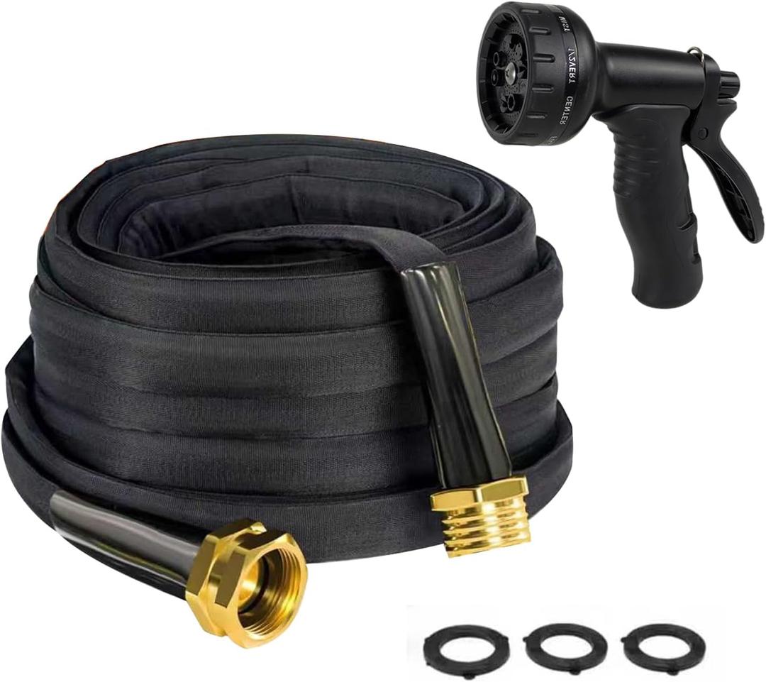 50FT Garden Hose Ultra Lightweight Outdoor Water Hose for Yard Garden
Kink-Free Flexible Hose Durable Abrasion Resistant 10-Function Nozzle for Yard, Lawn, Marine, RV and Daily Car Wash