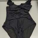Womens One Piece Swimsuits Tummy Control Bathing Suits Modest Full Coverage Swimsuit Wide Straps Swimwear (Black, L)