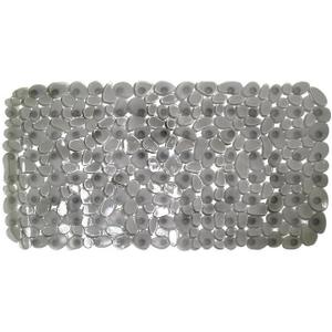 iDesign Pebblz Suction Non-Slip Bath Mat for Shower, Bathtub, Stall, 26" x 13.5", Gray | For Shower, Bathtub and Stall