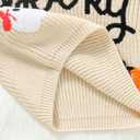 Halloween Toddler Girl Sweater Spooky Hand Embroidered Sweater Fall Ghost Pumpkin Outfit 1-5Y (4-5T, Beige)