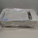 Stainless Steel Litter Box | XL Enclosed Cat Litter Boxes with Lid for Big Cats | High Sided, Anti-Urine Leakage | Non-Stick Bottom & Includes Litter Mat & Metal Scoop (Silver Gray)