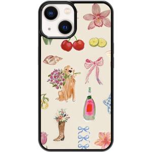 Aesthetic Italian European Summer Pattern Case Compatible with iPhone 14,Fruit Flowers Phone Case,Custom Tulip Protective Cases with Soft TPU Material for Women Girls (for iPhone 14)