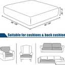 Water Resistant Sofa Cushion Slipcovers, RV Seat Cushion Covers High Stretch Furniture Protector, Washable Covering Coats for Camper (Chair Cushion, Navy)