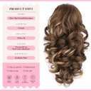 Clip on Ponytails for Women - 12 Inch Curly Ponytail Extension, Wavy Pony Tails Hair Extensions, Synthetic Hair Extensions Ponytail, Clip in Ponytail (Color: Chestnut Brown With Golden Highlights)