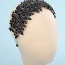 Sither Bridal Crystal Headband for Wedding Party Large Black Crystal Hair Band Headpiece Hair Accessories for Bride Hair Clips for Prom Party Gift(black)