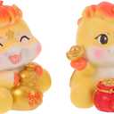 MAGICLULU Mini Horse Statue, 2PCS 2026 Year of Horse Mini Statues, Resin Zodiac Equine Figurines for Car Dashboard & Office Desk, Lunar New Year Mascot, Lucky Feng Shui Ornaments