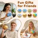 Glitter Dumpling Squishy, New Mystery Glitter Dumpling Squishies Box, Jumbo Squishy Toy with Steamer Box, Colorful Fidget Stress Balls, Soft Squeeze Decompression Dough Sensory Play Toy (Gold)
