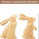 5 x RoseCraft Easter Bunny Decorations, 2PCS Wooden Rustic Handcrafted Rabbit Figurines Spring Table Top Decor, for Home Indoor Holiday Party Farmhouse (Natural)