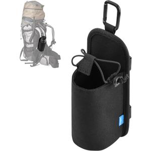 Xxerciz Water Bottle Holder for Backpack Shoulder Strap, Nylon Water Bottle Strap with Drawstring Carabiner, Portable Backpack Attachment Water Bottle Pouch for Hiking Walking Camping