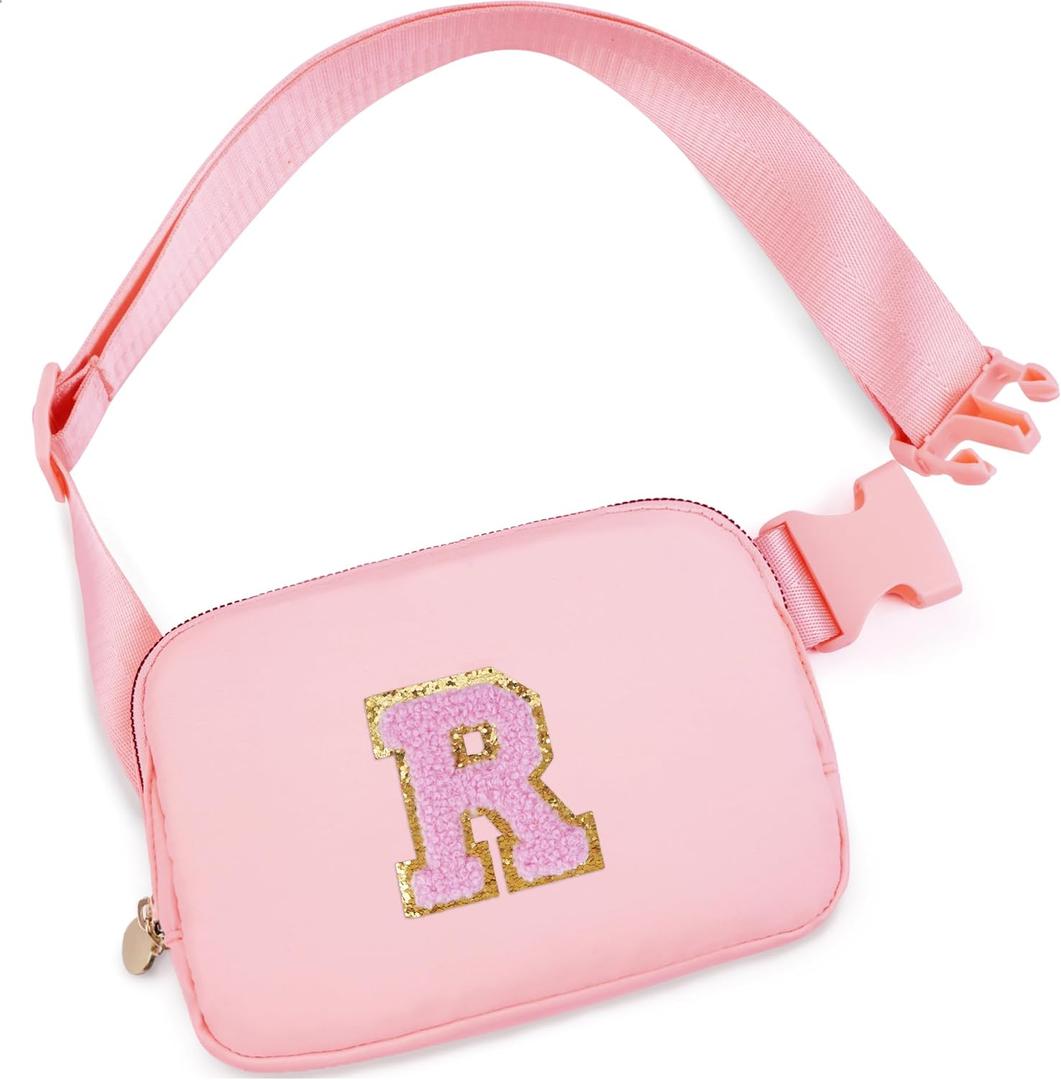 Birthday Gifts for Women - 30th 40th 50th 60th 70th Birthday Gifts for Mom Daughter Her Friend Sister Girlfriend, Personalized Gifts Christmas Gifts, Initial Belt Bag Crossbody Bags, Pink R