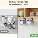 9 x Mkono 2 Pack Tumbler Lid Organizers Inside Cabinet, Tumbler Lid Holder for Cup Water Bottle Space Saving Self-Adhesive or Drilling Tumbler Lid Hooks for Under Cabinet Kitchen Organization and Storage